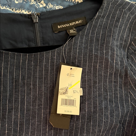 Banana Republic Navy Striped Midi Dress - Picture 3 of 4